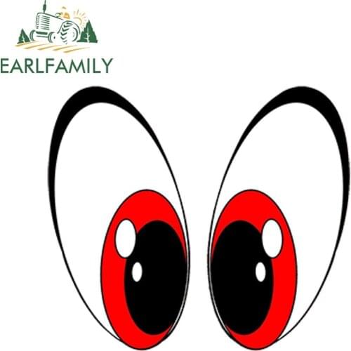 EARLFAMILY 13cm x 11cm Car Sticker Vinyl Funny Stickers Eyes Cartoon Red Auto Moto Bike Car Truck Tuning Waterproof Car Styling