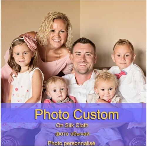 Photo Custom Silk poster Your Photo Giclee Painting on silk fabric cloth Custom Photo Movie Landscape Poster Oil Paintings Print