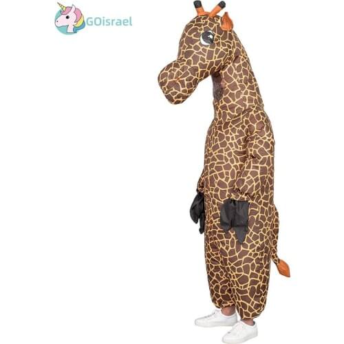 Giraffe Halloween Carnival inflatable costume animal women men adult cosplay onesie mascot Purim holiday party jumpsuit