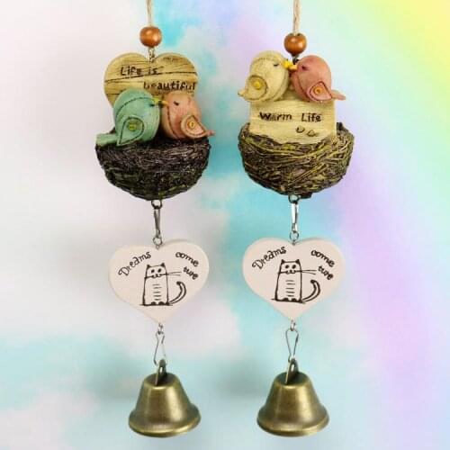 Lovely Birds Wind Chimes Bell Garden Outdoor Yard Home Decor Wall Hanging Decorations Birds Nest
