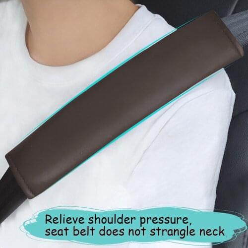 Leather Seat Belt Protection Cover For Toyota Avalon Avensis Allion Auris Crown RAV4 Alphard Safety Belt Shoulder Cover 2pcs
