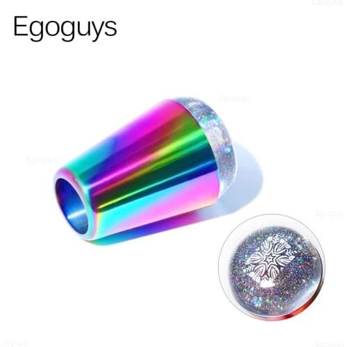 Colorful Nail Stamper Templates Metal Handle Silicone Jelly Head Stamp Manicure Tools Polish Scraper Flower Print Stamping Plate