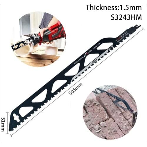 Reciprocating Saw Blades 455mm S3243HM Alloy Saber Power/Hand Woodworking Tool Accessories For Cutting Wall & Brick Metal Wood