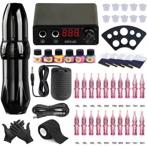 Tattoo Machine Kits Rotary Tattoo Machine Pen Set With Cartridges Needles Permanent Makeup Machine For Tattoo Beginners Body Art