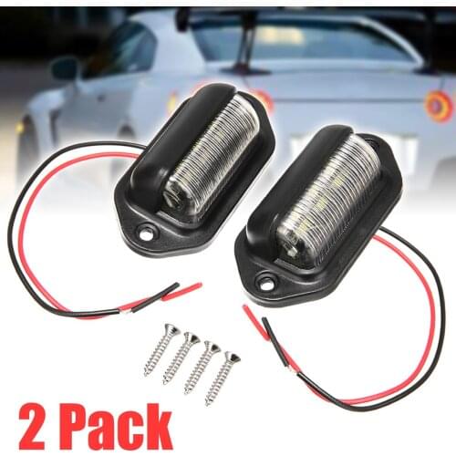 Mayitr 2Pcs 12-24V LED Number License Plate Light For Car Boats Motorcycle Automotive Truck Trailer Exterior Waterproof Lamp