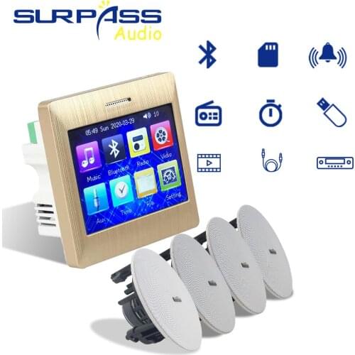 Mini Bluetooth In Wall Amplifier Smart Home Control Background Music Stereo Amplifier Audio PA System Ceiling Speaker Combos