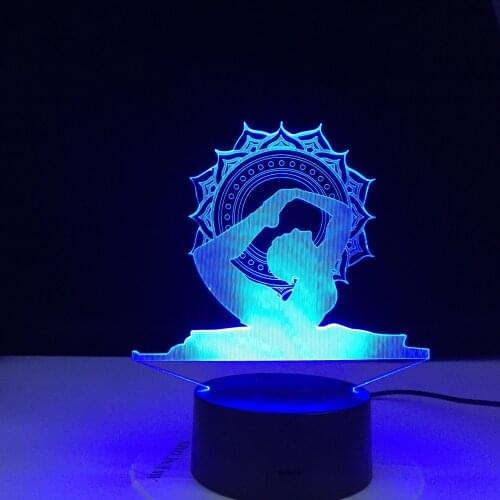 Modelling USB Yoga Table Lamp 3D LED Lampara Dancer NightLights 7 Colors Acrylic Bedside Sleep Lighting Home Decor Kids Gifts