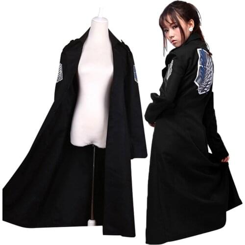 Attack on Titan Jacket Cloak Halloween AOT Levi Cosplay Costume Men Women Anime Trench Coat