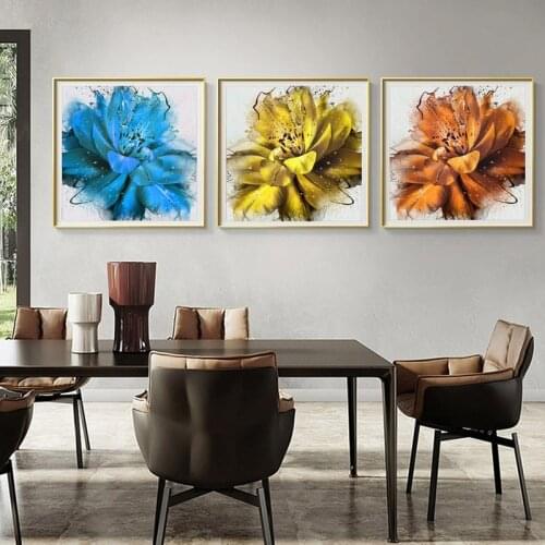 Nordic Flowers Oil Painting Printed on Canvas Abstract Poster Bedroom Canvas Painting Wall Pictures for Living Room Decor