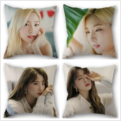 NEW Custom KPOP Eunseo WJSN Cotton Linen Square Zippered Pillow Cover For Office Family Customize Your Picture 45*45cm DIY