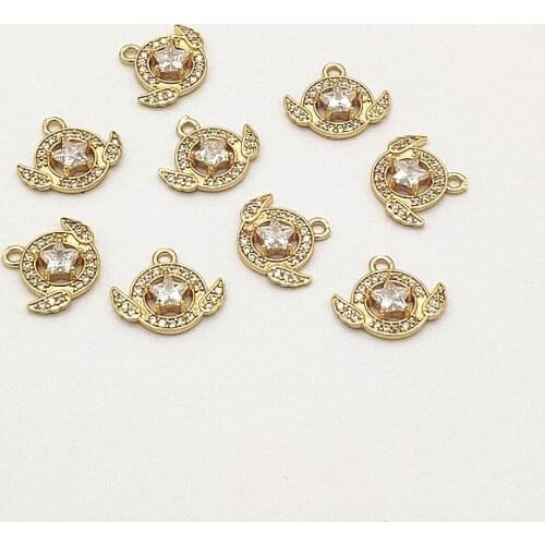 New Arrival! 13x15mm 50pcs Cubic Zirconia Charm For Handmade Necklace/Earrings make DIY Parts,Jewelry Accessories Findings