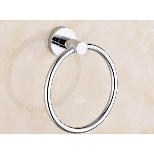 Perforated Space Aluminum Bathroom Towel Rack Wall-mounted Round Towel Ring Towel Rack Bath Towels Anneau De Serviette