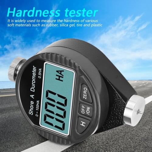 Portable 0-100HD Shore A Hardness Tester Meter with Large LCD Display Digital Durometer Hardness Meter for Rubber Tire Plastic