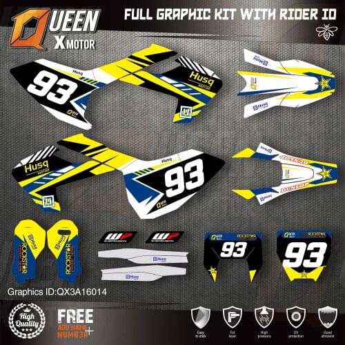 QUEEN X MOTOR Custom Team Graphics Decals Stickers Kit For Husqvarna Decal 2016-18 TC FC TX FX FS 17-19 TE FE 125-450CC 014