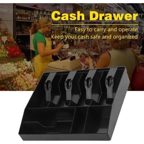 Adjustable Drawer Divider Shop Cashier Box 4-Grid Coin Separator Spring Loaded Supermarket Hotel restaurant Closet Partition DIY
