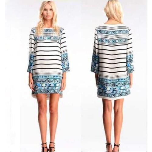 Sexy Dress Seconds Kill Time-limited Freeshipping Silk Vestido Geometry Print Elastic Knitted One-piece Dress