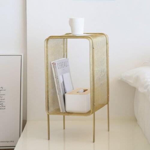 Nordic iron shelf bedroom living room modern simple storage shelf floor type bookshelf iron welding