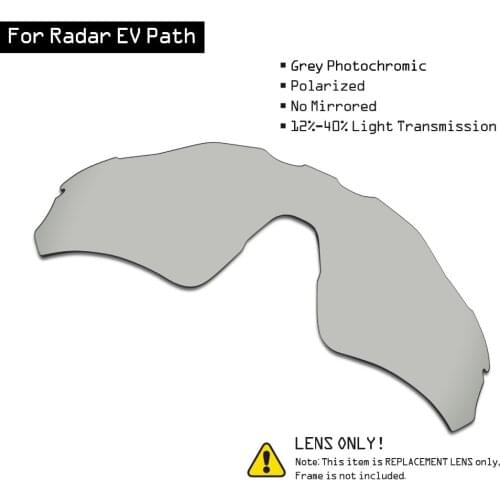SmartVLT Polarized Sunglasses Replacement Lenses for Oakley Radar EV Path - Grey Photochromic