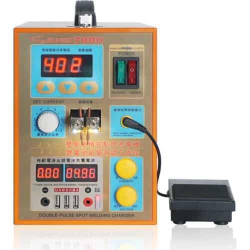 CC-CV Charge + Power Bank Test SUNKKO 788H-USB 18650 Battery Pulse Spot Welder