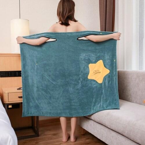 Magic Soft Bath Towel Women Robe Bathrobe Oversized Household Water Absorbent Quick Drying Plus Size Sling Homewearear Wrap