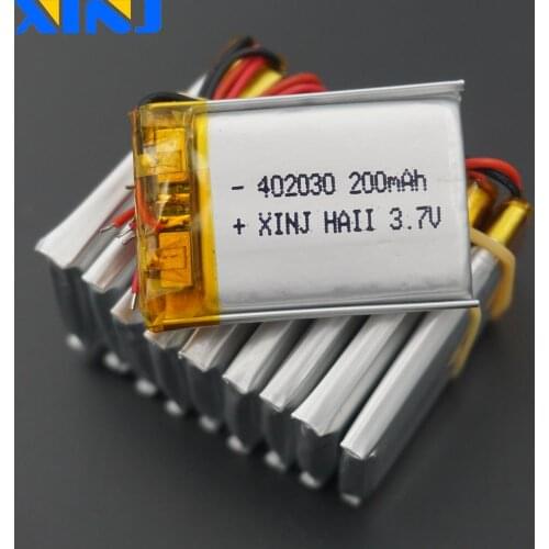 XINJ 10pcs 3.7V 200 mAh lithium polymer battery lipo Li ion cell 402030 For MP3 Music player GPS Sat nav car DVC DVR car Camera