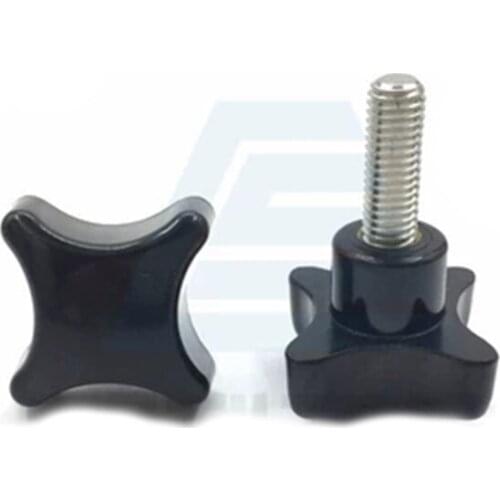 1Pcs M6 Stainless Steel Four corners stars Plastic head Hand screws plus handle Cross Knob Screw Length 10mm-50mm
