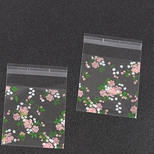 100pcs Plastic Clear Rose flower Candy Cookie box Biscuit Packaging Gift Bag Wedding Birthday baby shower bridal shower favor