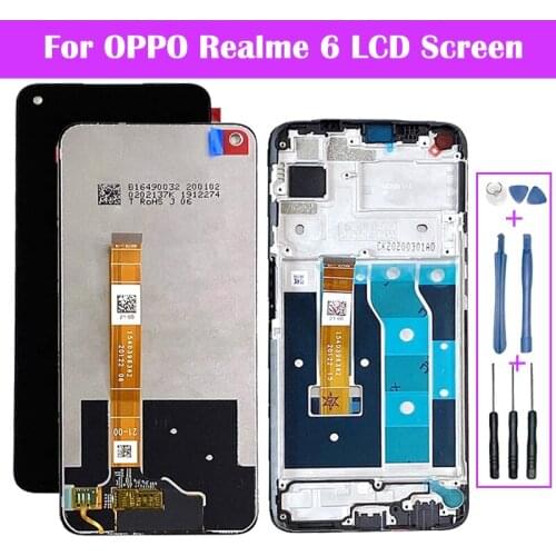 6.5" Original For Oppo Realme 6 RMX2001 LCD Display Screen +Touch Panel Digitizer Frame For Oppo Realme 6 LCD