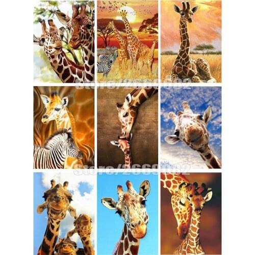 Diamond Painting Full Square Giraffe Rhinestones Gift Diamond Art Animal Cross Stitch Kits Home Decor 5d Diy Needlework 1208