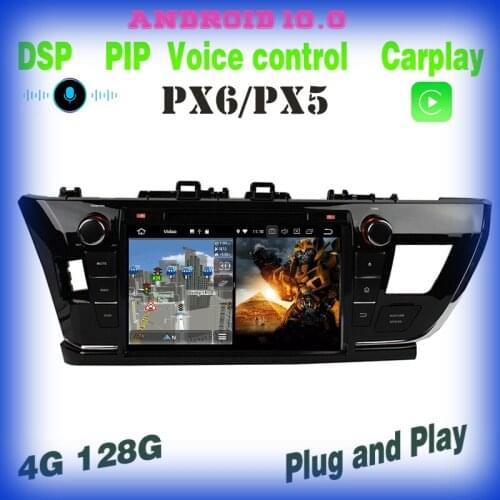 PX6 voice control Android 10.0 Car DVD GPS Player for toyota Corolla 2014 2015 2016 carplay DSP wifi usb 4+128GB Auto Multimedia
