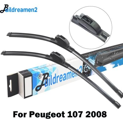Buildreamen2 For Peugeot 107 2008 4008 Car Wiper Blade Auto Frameless Rubber Windshield Wiper