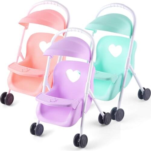 Baby Doll Stroller Pushchairs Foldable Push Cart Toddlers Pretend Play Toy
