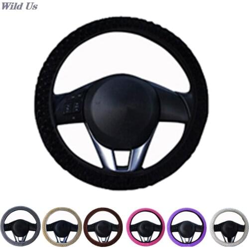 DIY Winter Car Steering Wheel Cover Anti-Slip Plush Sport Type car steering wheel covers Auto Interior Accessories