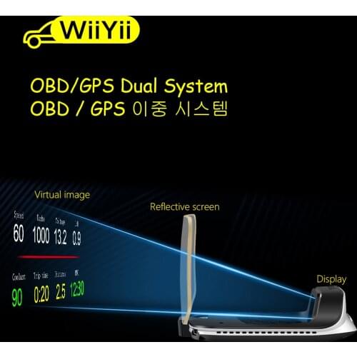 Dual system OBD2+GPS HUD Display High-Performance Car Speedometer Turbo Boost Pressure Meter Alarm Oil Water Temp Gauge Code Rea