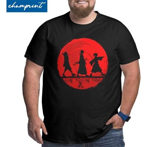 Samurai Champloo Manga Anime T-Shirts for Men Funny Cotton Big Tall Tee Shirt Round Neck T Shirt Plus Size 4XL 5XL 6XL Clothes