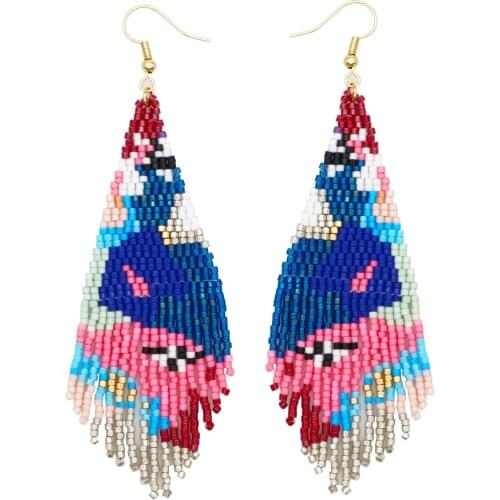 Go2Boho Miyuki Earrings Jewelry Seed Bead Handmade Woven Green Eye Earring For Women Turkish Eye Pendientes Mujer 2021 Ear Rings