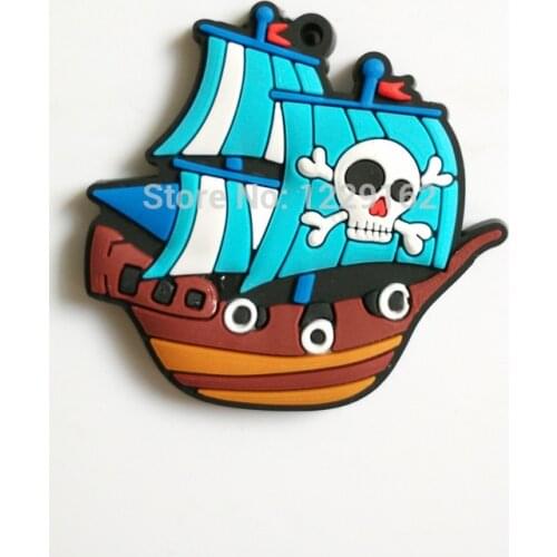 Hot sale!! Cartoon pirate ship fridge magnets whiteboard sticker Vehicle Silicon Gel Refrigerator Magnets Educational Kids gift