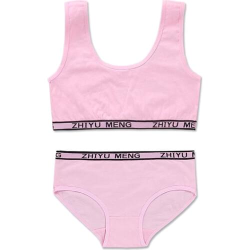 Training Bras Set for Girls Teenage Underwear Set Cotton Underwears for Girls Bra for 8-14 Years
