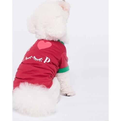 Pet Summer Dog Cat Clothing I Love Sleep Letter Love Print Breathable Forelegs T-Shirt Vest Clothes set