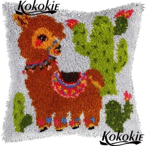 Cartoon cross stitch sets sale Alpaca carpet Crocheting Rug Yarn embroider Needlework kits Threads embroidery Latch Hook Rug