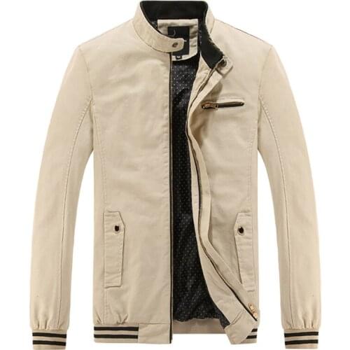 Male jacket coat cotton stand long sleeve basic jackets for boy zipper high quality XXXXL work slim men jacket outerwear coat