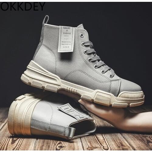 2020 new autumn mens shoes British style Martin boots mens high leather boots breathable tooling shoes tide shoes