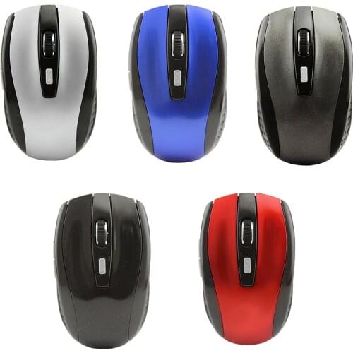 Wireless 2.4G Mouse Portable Optical USB Computer Mause 5 Button Adjustable 1600DPI Ergonomic Simplicity Mice For Laptop Mac PC