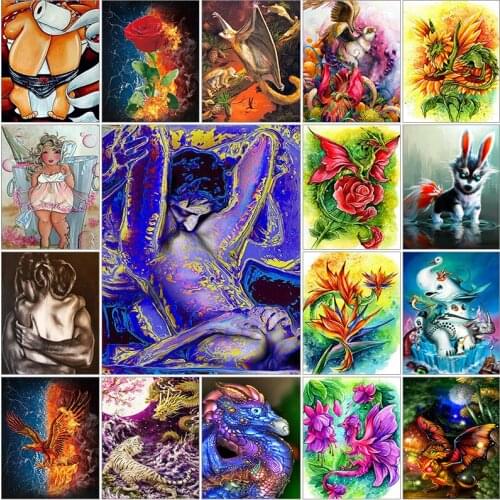 5d diamond painting kit Animal dragon flower color love nude complet cuadros full square dirll drawing embroidery Cross stitch