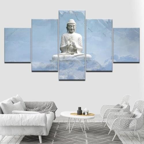 Heavenly Buddha clouds 5 Piece Wallpapers Art Canvas Print modern Poster Modular art painting for Living Room Home Decor