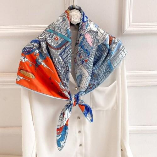 2021 New Lady Hair Band Twill Silk Scarf Print Female Shawl Wraps Women Bandana Fashion Bag Scarves Headband Neckerchief Hijab