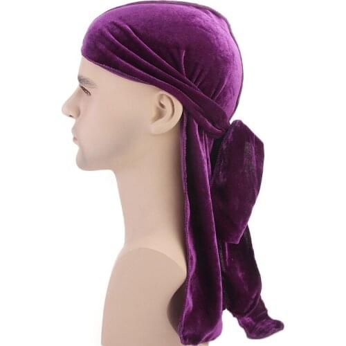 New Luxury Mens Velvet Durags Bandana Turban Hat Wigs Doo Men Durag Biker Headwear du rag Wave Cap Headband Pirate Hat