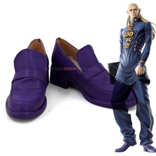 Mikitaka Hazekura Cosplay JoJos Bizarre Adventure Mikitaka Hazekura Cosplay Shoes Purple Boots Custom Made
