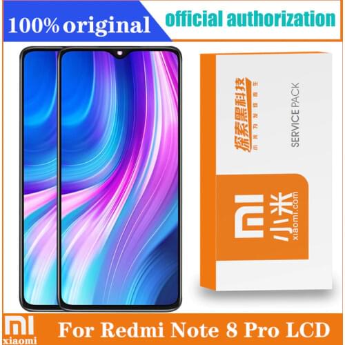 Original 6.53'' Display with frame for Xiaomi Redmi Note 8 Pro LCD Display Screen Touch Digitizer Redmi Note8 Pro Repair Parts