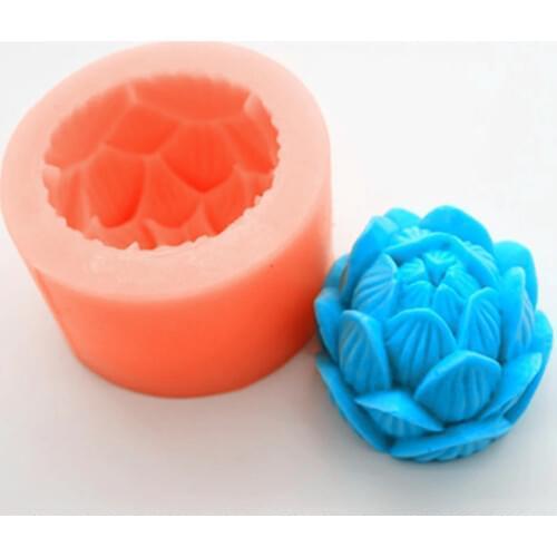 Great-Mold 3D Lotus Silicone Candle Molds Soap Mold Silicone Mold for Candle Making